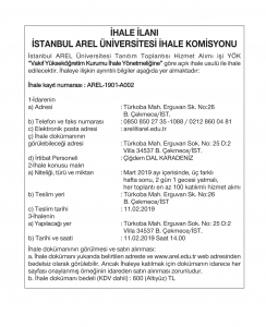 Hizmet Alımı İhale ilanı Örnekleri